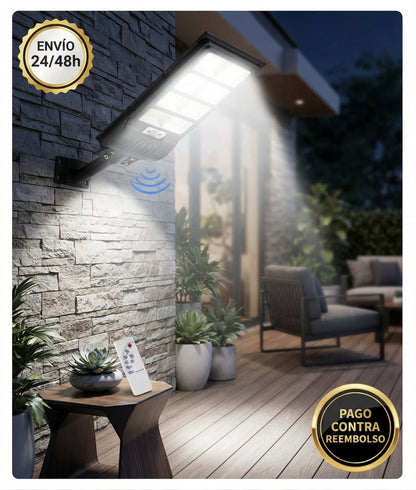 Farola solar exterior con sensor de movimiento 400 W