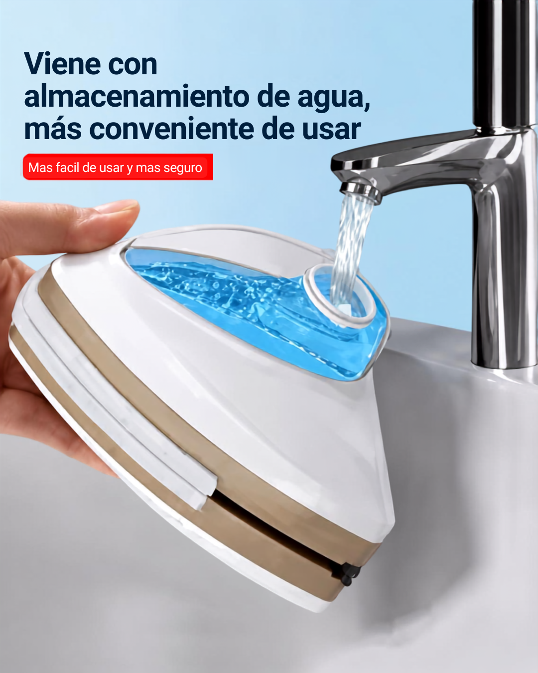 Limpiacristales magnético con depósito para líquido