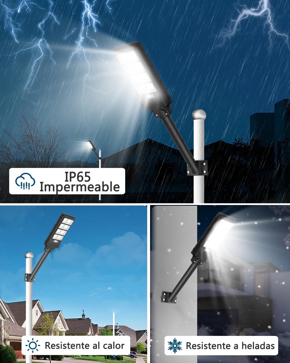 Farola solar exterior con sensor de movimiento 400 W